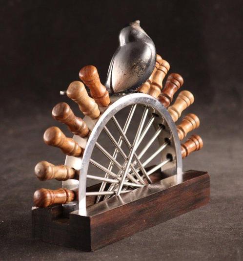 Art Deco set cocktailprikkers - Bestekset - Brons, Hout, Antiek en Kunst, Kunst | Designobjecten