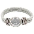 Fako Bijoux® - Armband - Click Buttons - Slang - Wit, Nieuw, Verzenden