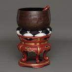 Rusten bel koperbak (dôbachi) - Zijde, Legering, Leder,, Antiek en Kunst