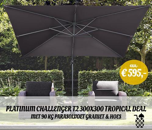 TROPICAL DEAL - Challenger T2 300x300 cm antraciet met, Tuin en Terras, Tuinsets en Loungesets, Nieuw, Aluminium, Ophalen of Verzenden