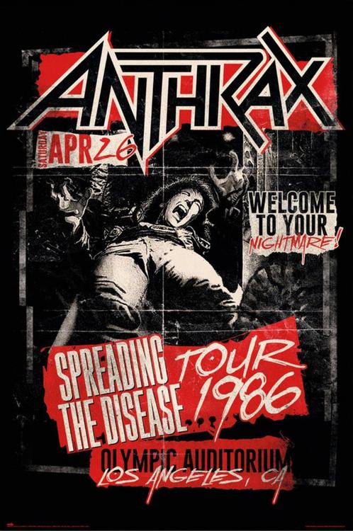 Poster Anthrax Spreading the Disease 1986 61x91,5cm, Verzamelen, Posters, Nieuw, A1 t/m A3, Verzenden