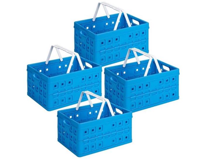 Sunware Square Vouwkrat Blauw 32 liter 49x36x24.5cm Set van, Doe-het-zelf en Verbouw, Kratten en Dozen, Ophalen of Verzenden
