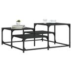 vidaXL Salontafel 87,5x87,5x40 cm bewerkt hout zwart, 50 tot 100 cm, Verzenden, Vierkant, Nieuw
