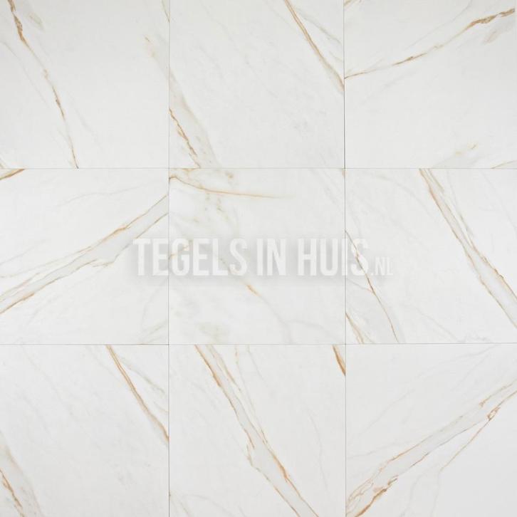 Vloertegel / wandtegel gold marmer goud 60x60 mat, Doe-het-zelf en Verbouw, Tegels, Vloertegels, Nieuw, 10 m² of meer, Keramiek