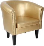 Fauteuil met armleuning - Relaxstoel -  Goud - MIADOMODO, Huis en Inrichting, Verzenden, Zo goed als nieuw