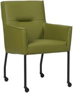 Groene leren moderne eetkamerstoel - Toledo Leer Apple Green, Huis en Inrichting, Stoelen, Nieuw, Leer, Ophalen of Verzenden, Eén