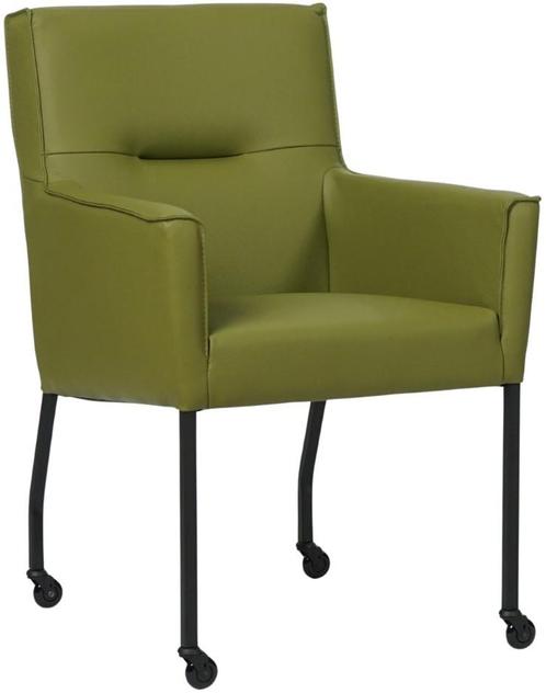 Groene leren moderne eetkamerstoel - Toledo Leer Apple Green, Huis en Inrichting, Stoelen, Eén, Nieuw, Leer, Ophalen of Verzenden
