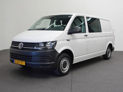 Volkswagen Transporter T6 L2H1 102pk Dubbele cabine, Auto's, Volkswagen, Lease, Zwart, Handgeschakeld, Overige carrosserieën, Wit