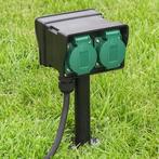 Tuincontactdoos | Perel | 2-voudig (Timer, Grondpen), Doe-het-zelf en Verbouw, Elektra en Kabels, Verzenden, Nieuw