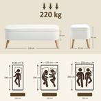 Opbergkruk, Zitkruk Met 65 L Opbergruimte, Voetenbank, Vlies, Huis en Inrichting, Verzenden