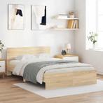vidaXL Bedframe met hoofdeinde sonoma eikenkleurig 135x190, Bruin, Verzenden, 190 cm of minder, Overige maten