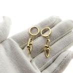 Gouden schakel oorbellen (paperclip schakel, geelgoud), Sieraden, Tassen en Uiterlijk, Ophalen of Verzenden, Gebruikt, Overige kleuren