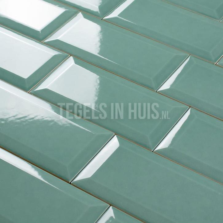 Wandtegel metro tegels jade groen glans 7.5x15 wandtegel, Doe-het-zelf en Verbouw, Tegels, Wandtegels, Nieuw, 10 m² of meer, Keramiek