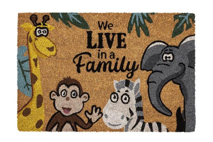 Kokos deurmat Family  60 x 40 cm, Tuin en Terras, Deurmatten, Verzenden