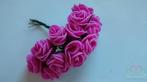Mini Foam Roos Fuchsia 2,5 cm Bundel 12 stuks, Ophalen of Verzenden, Nieuw