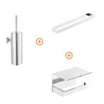 Toilet accessoires set Chroom design met beugel, Verzenden, Nieuw