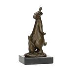 Beeldje - Konijn met baby - Brons, Marmer