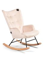Aemely® Schommelstoel Steerne - Beige Velvet, Blank Hout, Ophalen of Verzenden, Nieuw, Stoel(en)