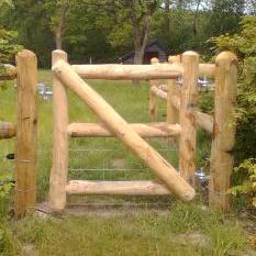 Kastanjehout rondhout poort H100 x B180cm, Tuin en Terras, Schuttingen, Nieuw, Ophalen of Verzenden