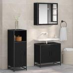 vidaXL Badkamer Kast Zwart eiken 35 x 37,5 x 100 cm Bewerkt, Huis en Inrichting, Verzenden, Nieuw