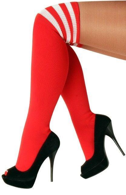 Cheerleader sokken rood/wit, Kleding | Dames, Carnavalskleding en Feestkleding, Nieuw, Ophalen of Verzenden