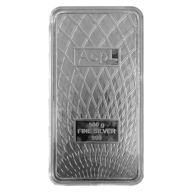 500 gram - Zilver .999 - 500g ACPL .999 Fine Silver Bar, Postzegels en Munten, Edelmetalen en Baren