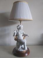 Tafellamp - Messing, Porselein, Hout - Anjel alado - 40 cm