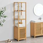 [en.casa] Staand rek Liminka bamboe badkamerkast 140x34x33 c, Huis en Inrichting, Verzenden, Nieuw