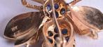 Broche - 14 karaat Geel goud - 1.20ct. tw. Saffier - Robijn