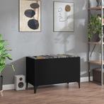 vidaXL Platenkast 74,5x38x48 cm bewerkt hout zwart, Huis en Inrichting, Woonaccessoires | Cd- en Dvd-rekken, Verzenden, Nieuw