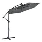 Parasol Brazil - 3,0 m - Incl. LED - donkergrijs, Verzenden, Nieuw