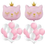 Fancy Cat roze goud wit 26-delig ballon pakket, Nieuw, Verzenden