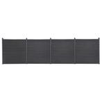 vidaXL Schuttingpaneelset 699x186 cm HKC grijs, Verzenden, Nieuw, Kunststof, 1 tot 2 meter