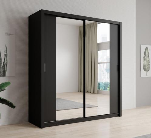 Kledingkast mat zwart 200x62x215 - Garderobekast, Huis en Inrichting, Kasten | Vitrinekasten, 50 tot 75 cm, Nieuw, 200 cm of meer