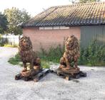 Set grote leeuwen links en rechts kijkend tuinbeelden, Tuin en Terras, Tuinbeelden, Ophalen, Nieuw, Beton, Dierenbeeld