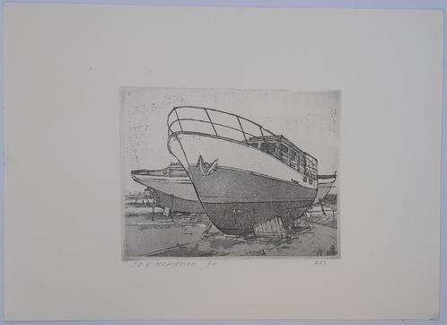 Jan Michielsen - boot, Antiek en Kunst, Kunst | Etsen en Gravures, Ophalen of Verzenden