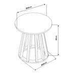 Bijzettafel Buzzard rond Ø48x48 cm betongrijs en zwart [en.c, Verzenden, Nieuw