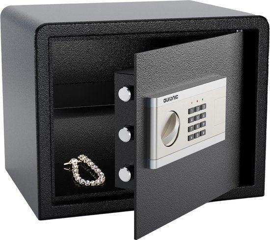 2dekans | Auronic Elektronische Kluis - Cijferslot - Sleutel, Doe-het-zelf en Verbouw, Alarmsystemen, Zo goed als nieuw, Ophalen of Verzenden