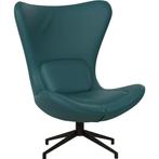 Leren draaifauteuil Soul - Toledo Turquoise (blauw) -, Bohemian, Modern, Scandinavisch, Nieuw, Ophalen of Verzenden, 75 tot 100 cm