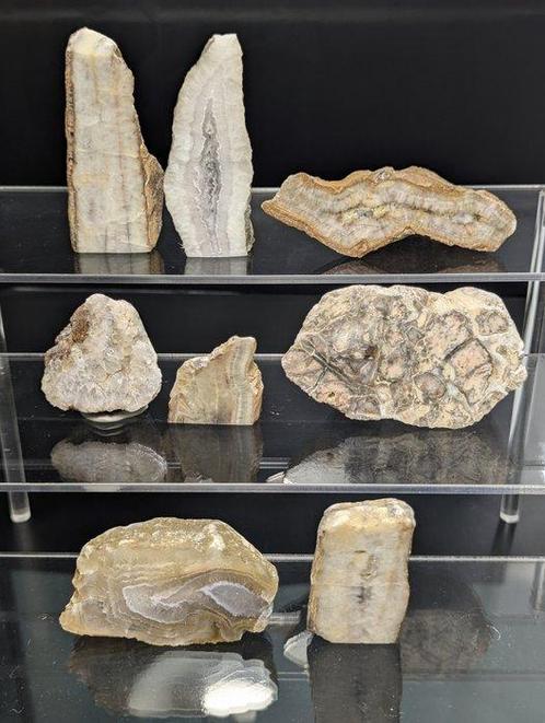 1.040 kg - Exclusieve partij gepolijste agaten, kwarts en, Verzamelen, Mineralen en Fossielen