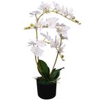 vidaXL Kunstplant orchidee met pot 65 cm wit, Nieuw, Verzenden