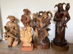 Beeldje - Set van 5 handgesneden houten narrenbeeldjes – ca., Antiek en Kunst, Antiek | Keramiek en Aardewerk