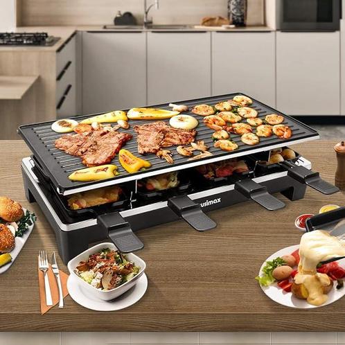 Cusimax - raclettegrill - omkeerbaar grill en pannenkoek -, Witgoed en Apparatuur, Grillplaten, Verzenden