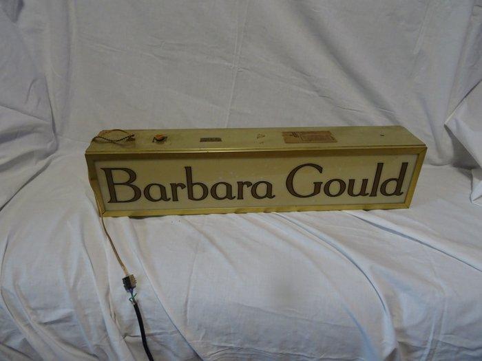 verlichte uithangbord Baebara Gould - Lichtbord - Staal, Antiek en Kunst, Antiek | Wandborden en Tegels