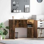 vidaXL Bureau met lade Gerookt eiken 90 x 49.5 x 75 cm, Huis en Inrichting, Bureaus, Verzenden, Nieuw