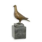 BRONZEN BEELD VAN EEN DUIF OP EEN MARMEREN BASIS (Interieur), Verzenden