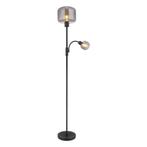 Vloerlamp GIUSEPPE Glas 165.0cm Matt zwart Smoked E27, Ophalen of Verzenden, Nieuw, Metaal
