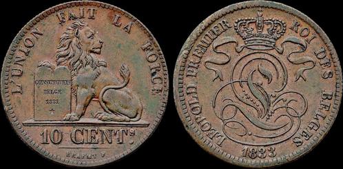 10 centimes Belgium Leopold I 10 centiem 1833 koper, Postzegels en Munten, Munten | Europa | Niet-Euromunten, Verzenden