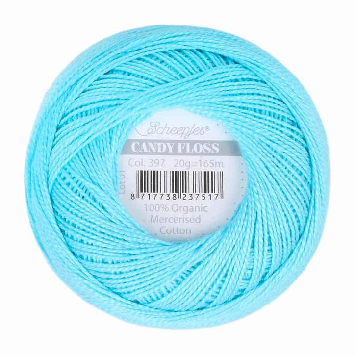 Scheepjes Candy Floss - 397 Cyan, Hobby en Vrije tijd, Breien en Haken, Nieuw, Verzenden