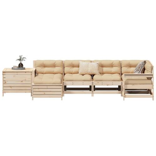 vidaXL 7-delige Loungeset massief grenenhout, Tuin en Terras, Tuinsets en Loungesets, Loungeset, Nieuw, Verzenden
